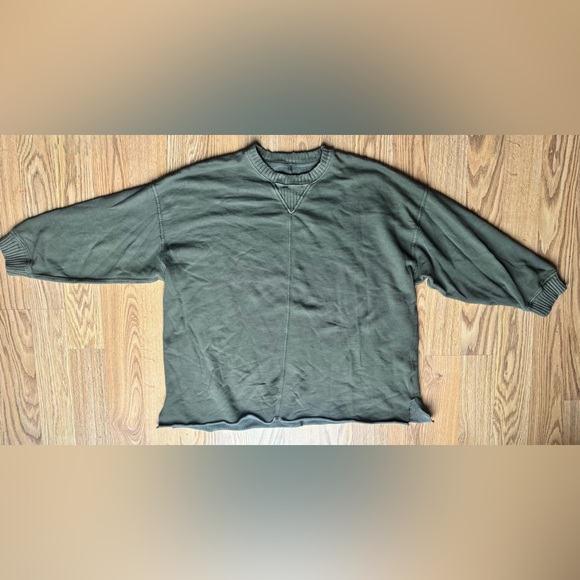Aerie Down To Earth Oversized Sweatshirt - Festive Olive - Large - Picture 6 of 9